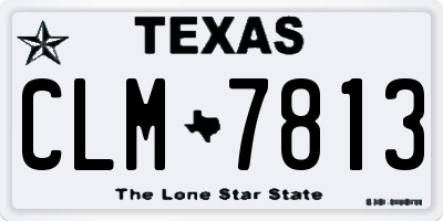 TX license plate CLM7813
