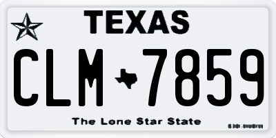 TX license plate CLM7859