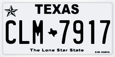 TX license plate CLM7917