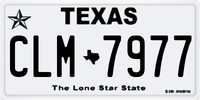 TX license plate CLM7977