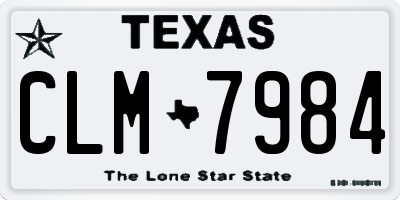 TX license plate CLM7984
