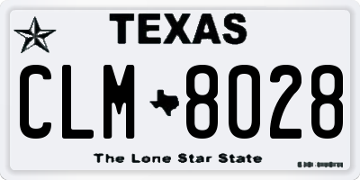 TX license plate CLM8028