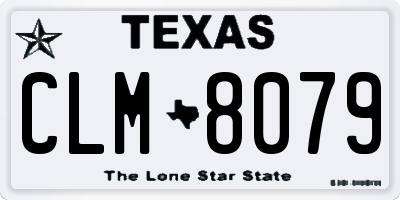TX license plate CLM8079
