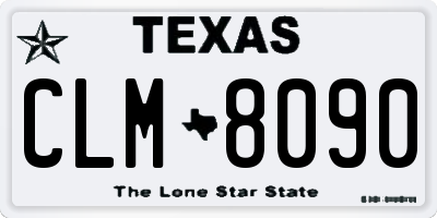 TX license plate CLM8090