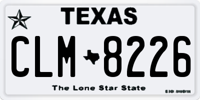 TX license plate CLM8226