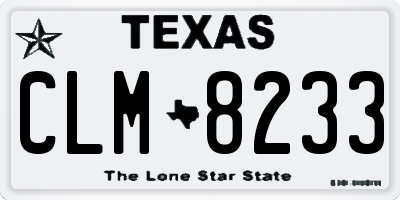 TX license plate CLM8233