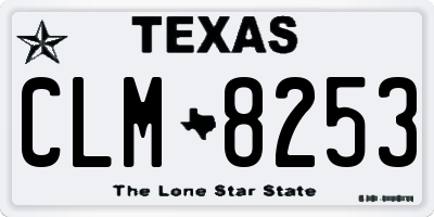 TX license plate CLM8253
