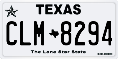 TX license plate CLM8294