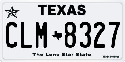 TX license plate CLM8327