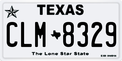 TX license plate CLM8329
