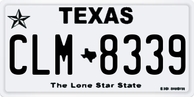TX license plate CLM8339