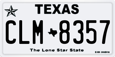 TX license plate CLM8357