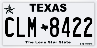 TX license plate CLM8422