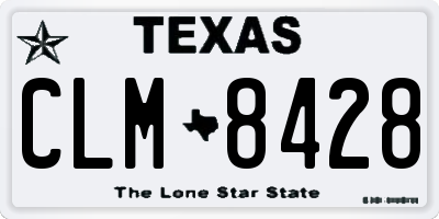 TX license plate CLM8428