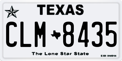 TX license plate CLM8435