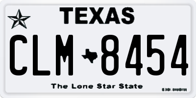 TX license plate CLM8454