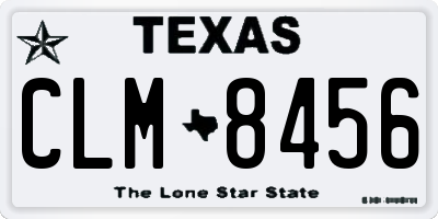 TX license plate CLM8456