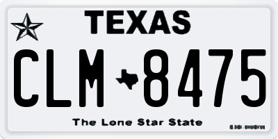 TX license plate CLM8475