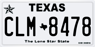 TX license plate CLM8478