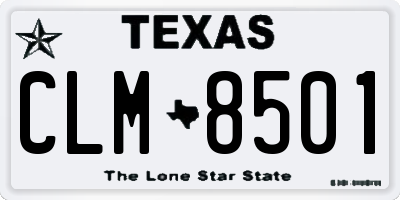TX license plate CLM8501