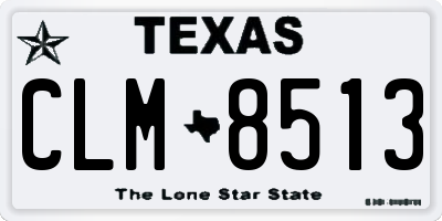 TX license plate CLM8513