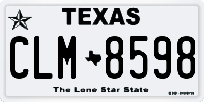 TX license plate CLM8598