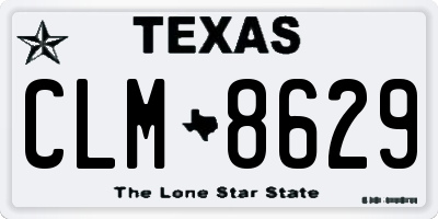 TX license plate CLM8629