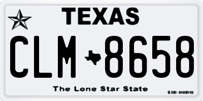 TX license plate CLM8658