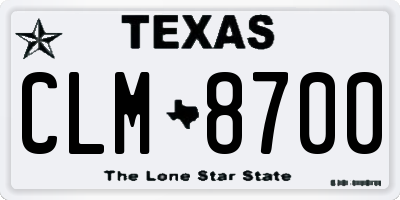 TX license plate CLM8700