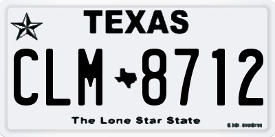 TX license plate CLM8712