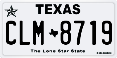 TX license plate CLM8719