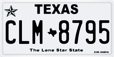 TX license plate CLM8795