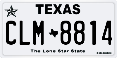 TX license plate CLM8814
