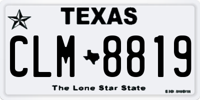 TX license plate CLM8819