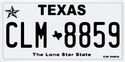 TX license plate CLM8859