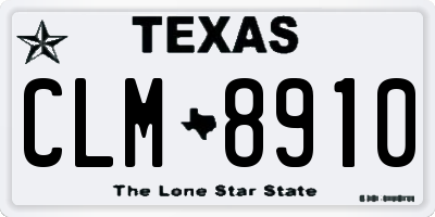 TX license plate CLM8910