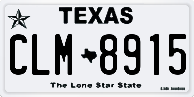 TX license plate CLM8915