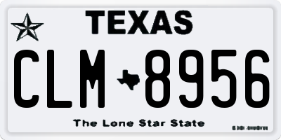 TX license plate CLM8956