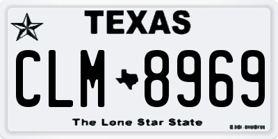 TX license plate CLM8969