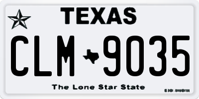 TX license plate CLM9035