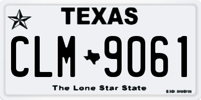 TX license plate CLM9061