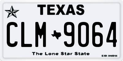 TX license plate CLM9064