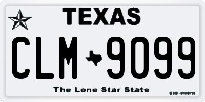TX license plate CLM9099