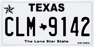 TX license plate CLM9142