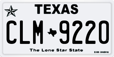 TX license plate CLM9220