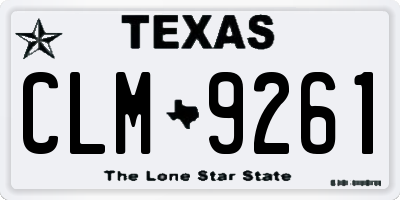 TX license plate CLM9261