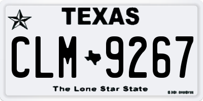 TX license plate CLM9267