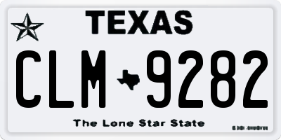 TX license plate CLM9282
