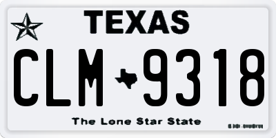 TX license plate CLM9318