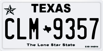 TX license plate CLM9357